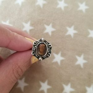 vintage sterling cameo ring (b)